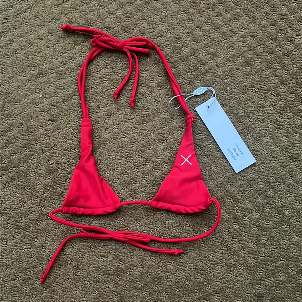 Boutine LA Bikini Crew Top Red - MEDIUM
